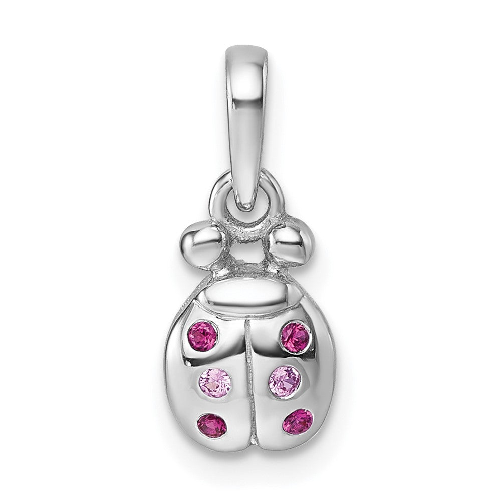 Sterlingsilber Rhodiniert Kinder Rosa Rot Zirkonia Damen Bug Anhänger