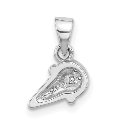 Sterlingsilber Rhodiniert Kinder Emaille Zirkonia Eis Cream Anhänger