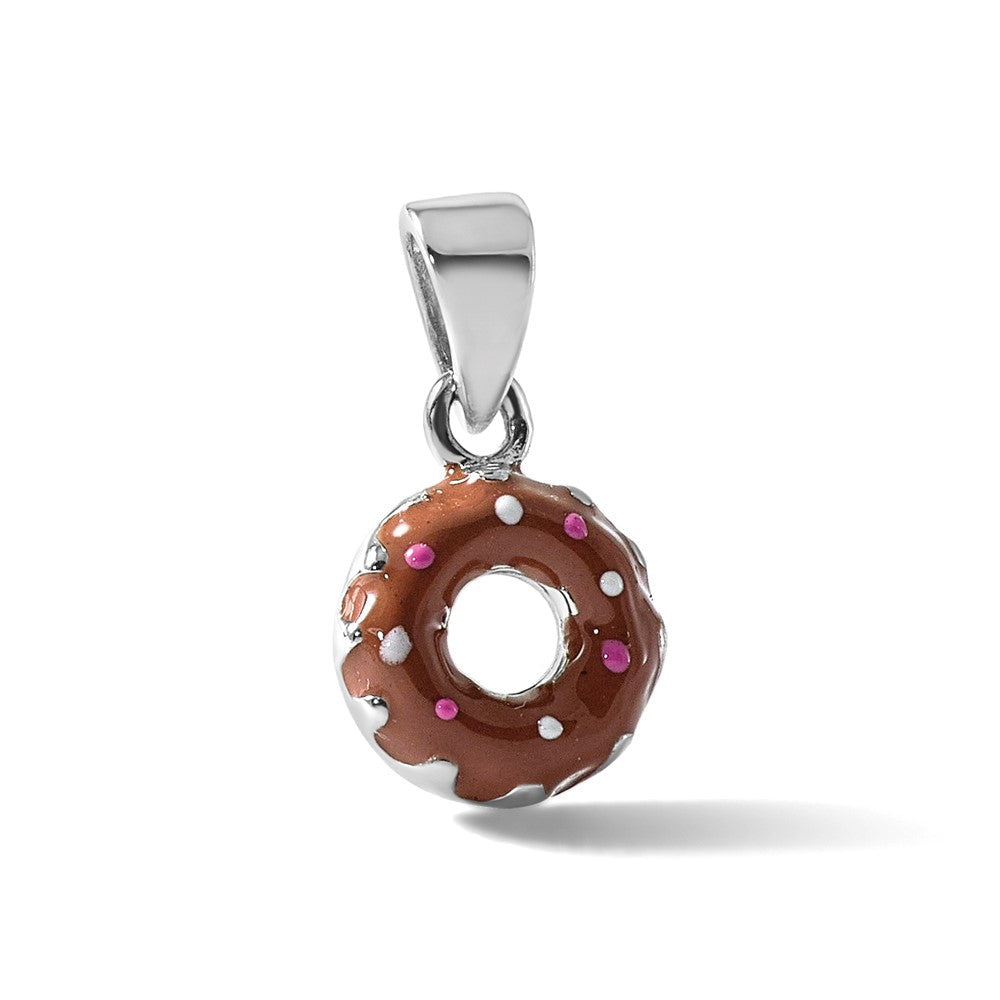 Sterlingsilber Rhodiniert Kinder Emaille Donut Anhänger