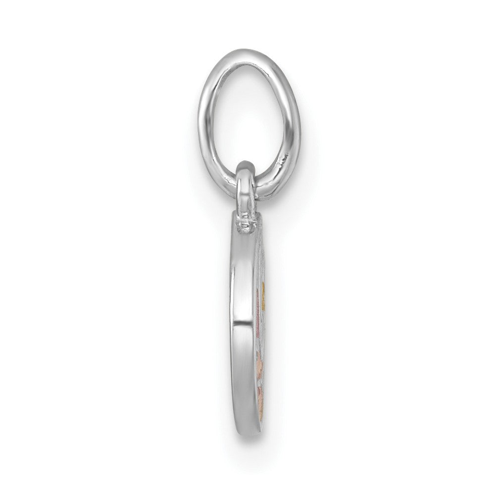 Sterlingsilber Rhodiniert Poliert Emaille Mond und Stern Kinder Anhänger