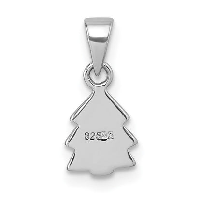 Sterlingsilber Rhodiniert Kinder Emaille Weihnachten Baum Anhänger