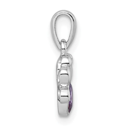 Sterlingsilber Rhodiniert Kinder Zirkonia Schmetterling Anhänger