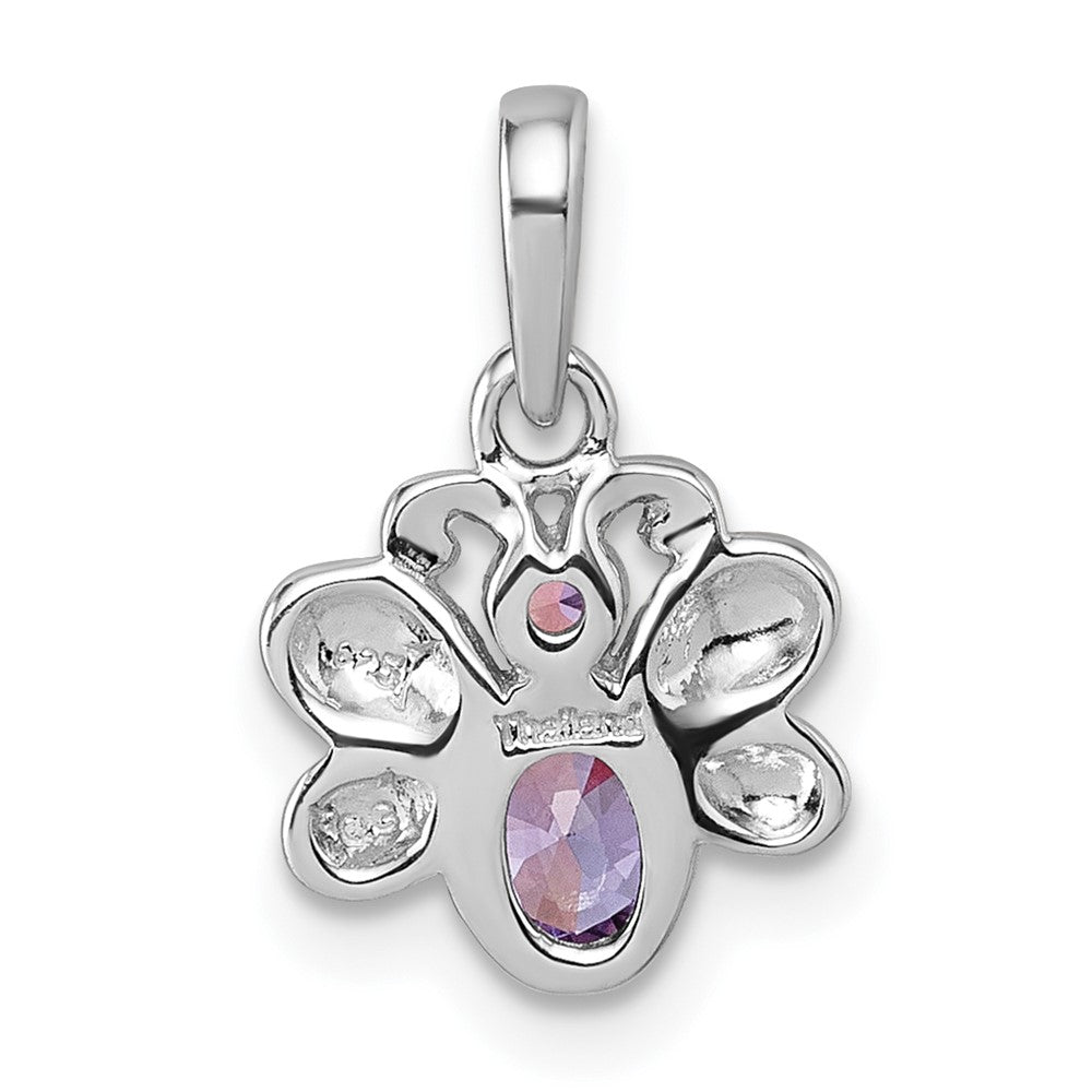 Sterlingsilber Rhodiniert Kinder Zirkonia Schmetterling Anhänger