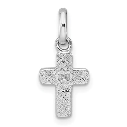 Sterlingsilber Rhodiniert Kinder Emaille Rosa Kreuz Anhänger