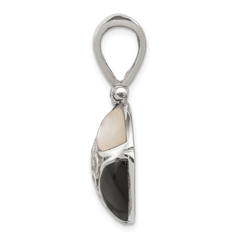 Sterlingsilber Schwarz Onyx & Perlmutt Anhänger