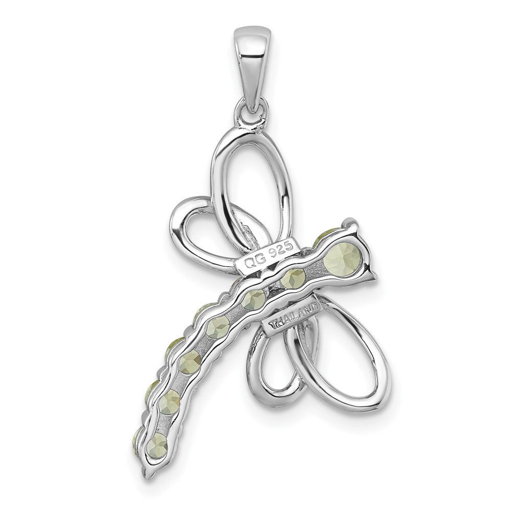 Sterlingsilber Rhodiniert Poliert Peridot Libelle Anhänger