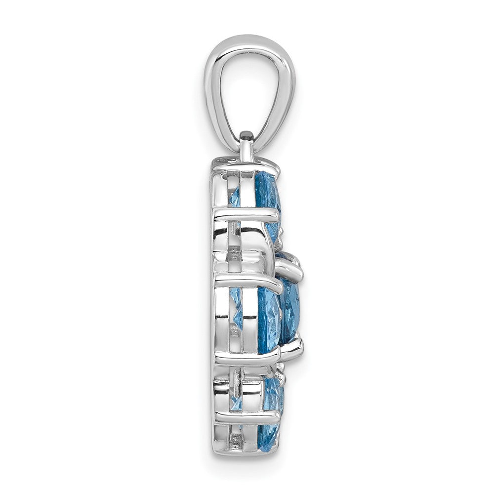 Sterlingsilber Rhodiniert Poliert London Bt/light Schweizer Bt Blume Anhänger