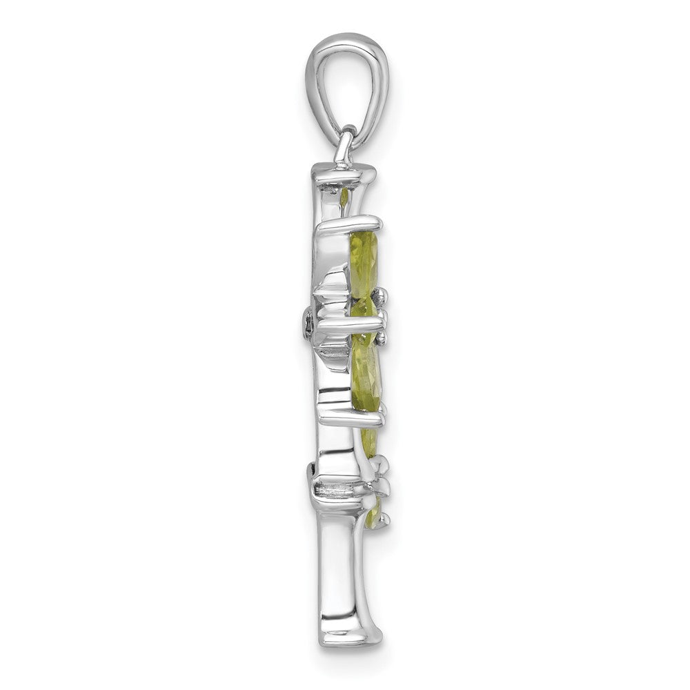 Sterlingsilber Rhodiniert Poliert Fantasie Peridot Bamboo Anhänger