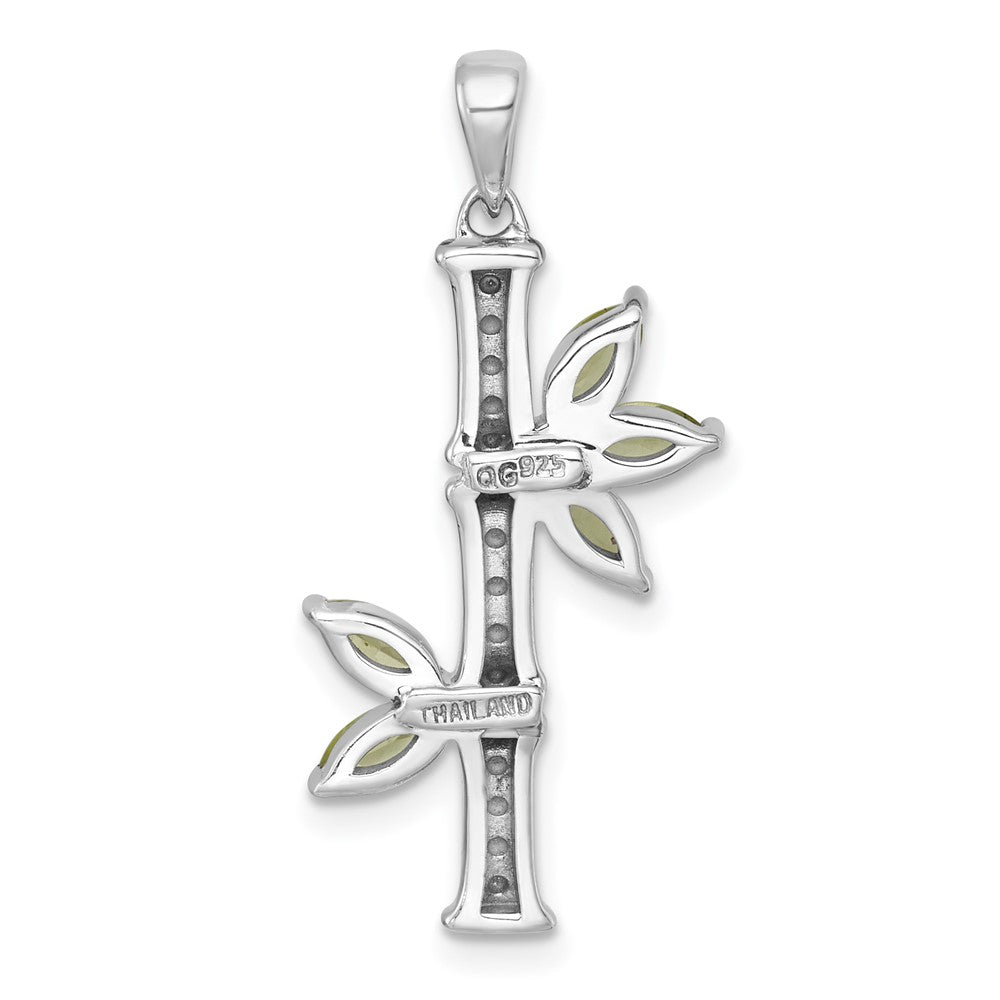 Sterlingsilber Rhodiniert Poliert Fantasie Peridot Bamboo Anhänger