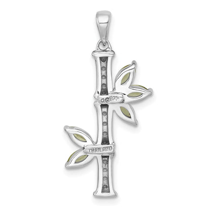 Sterlingsilber Rhodiniert Poliert Fantasie Peridot Bamboo Anhänger