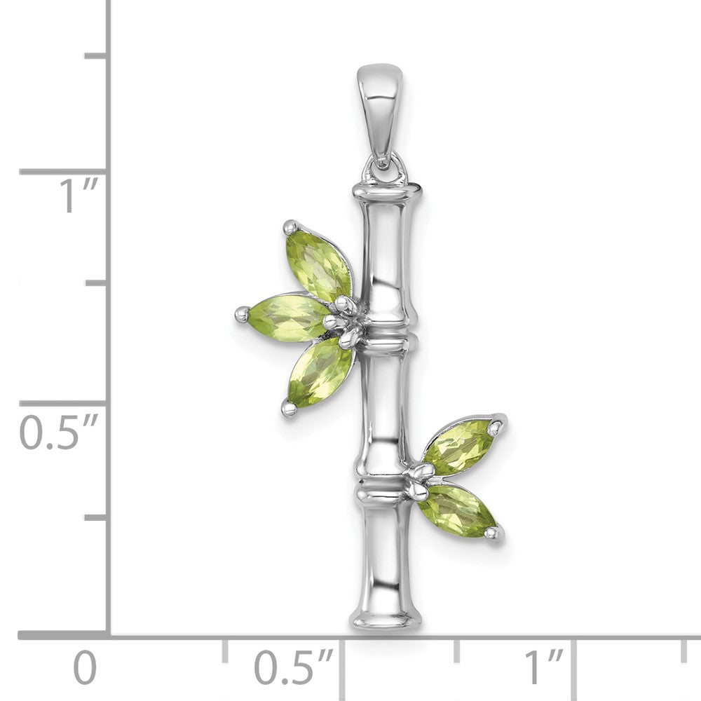 Sterlingsilber Rhodiniert Poliert Fantasie Peridot Bamboo Anhänger