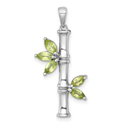 Sterlingsilber Rhodiniert Poliert Fantasie Peridot Bamboo Anhänger