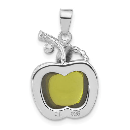 Sterlingsilber Grün Cabochon Zirkonia Apple Anhänger