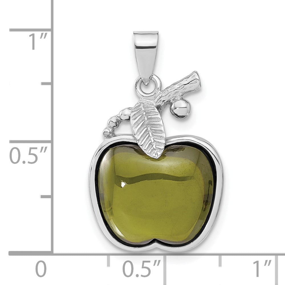 Sterlingsilber Grün Cabochon Zirkonia Apple Anhänger