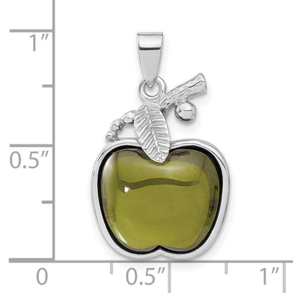 Sterlingsilber Grün Cabochon Zirkonia Apple Anhänger