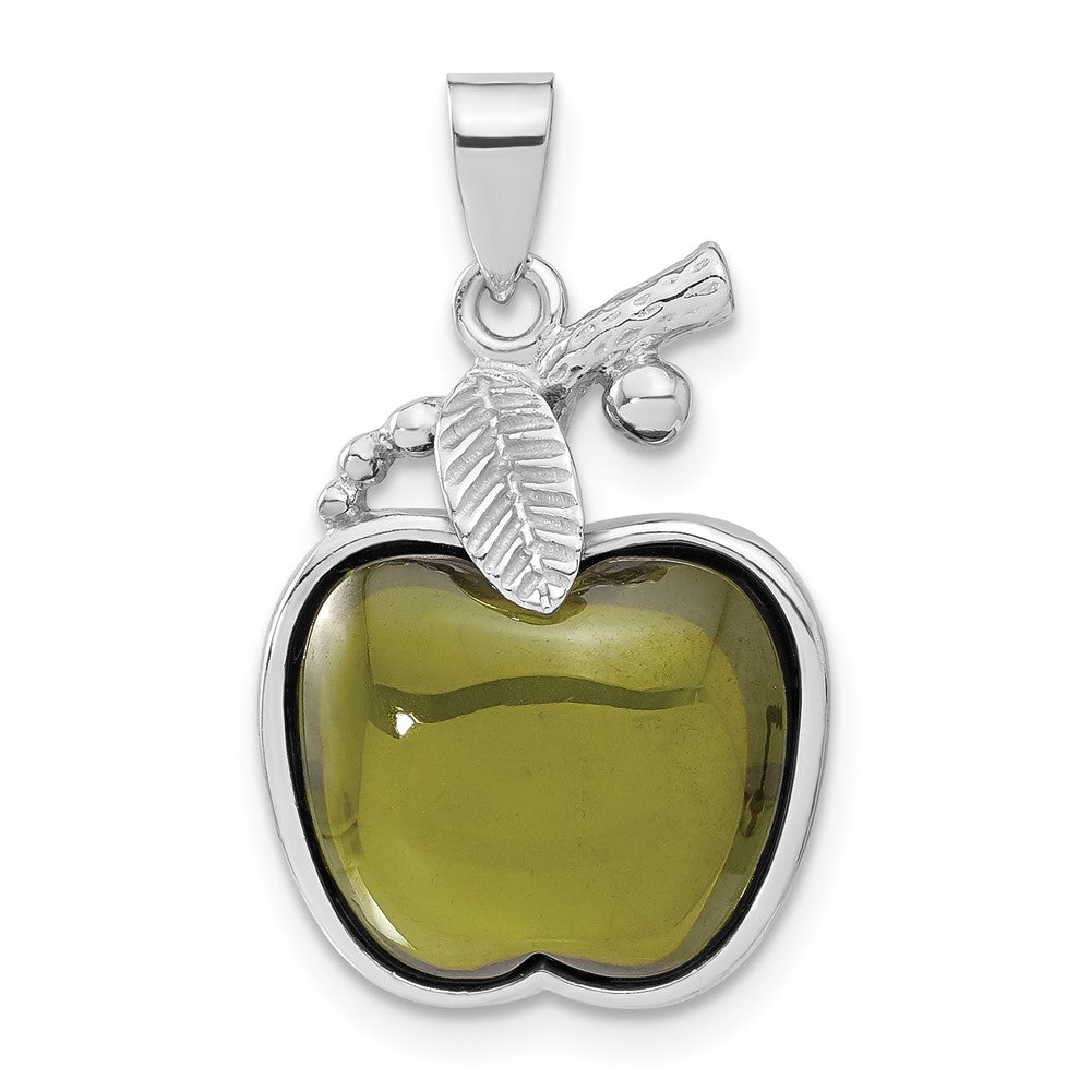 Sterlingsilber Grün Cabochon Zirkonia Apple Anhänger