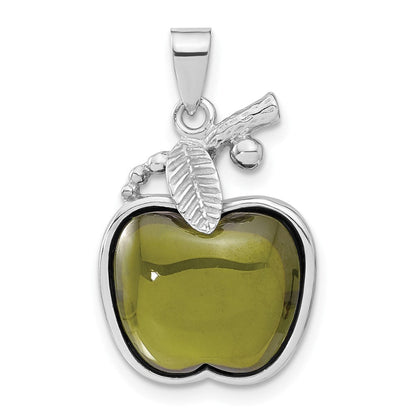 Sterlingsilber Grün Cabochon Zirkonia Apple Anhänger