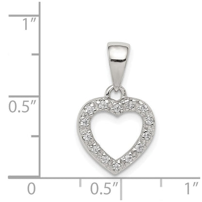 Sterlingsilber Rhodiniert Zirkonia Herz Form Anhänger