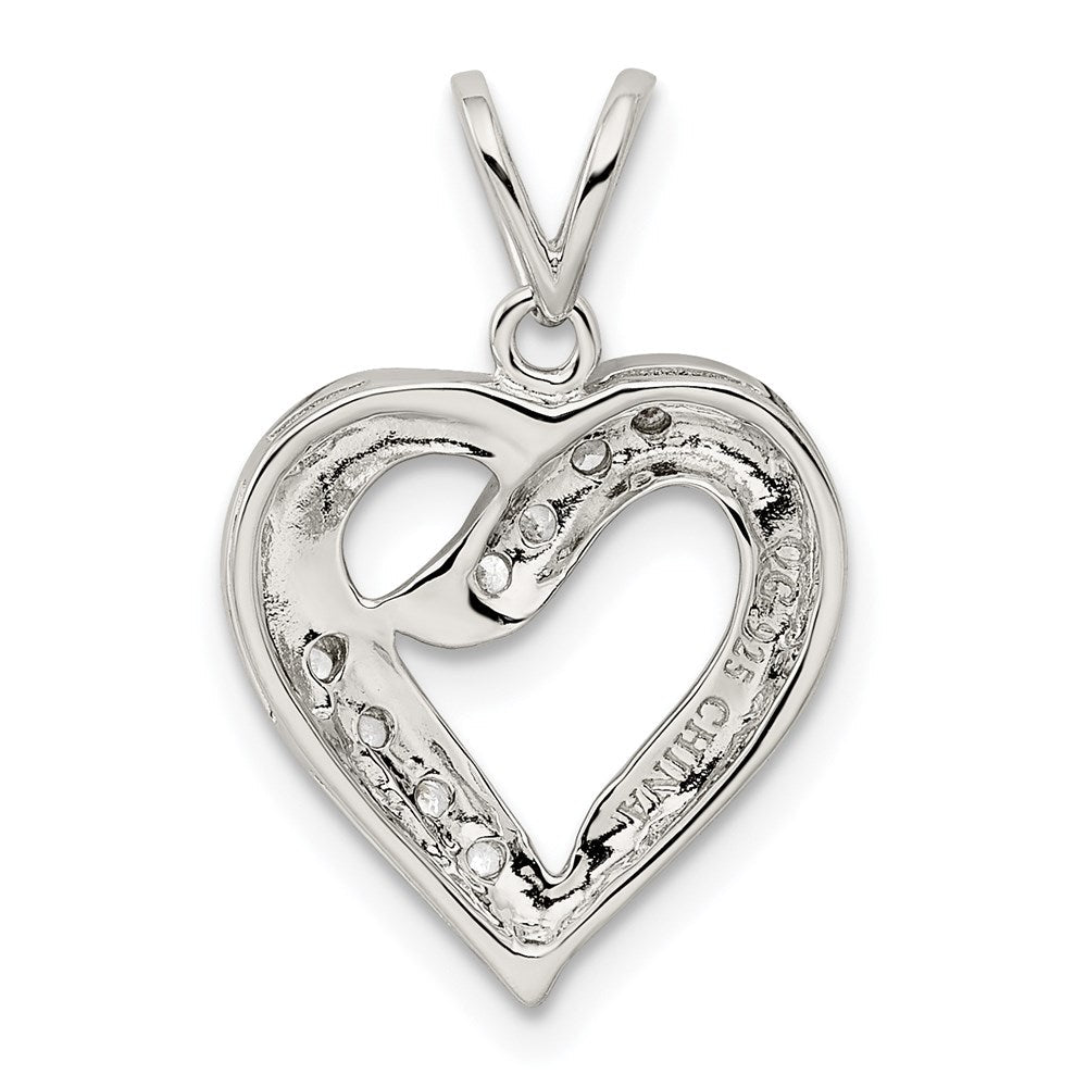 Sterlingsilber Zirkonia Herz Anhänger