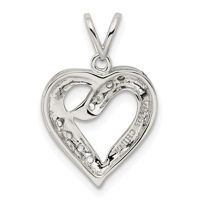 Sterlingsilber Zirkonia Herz Anhänger