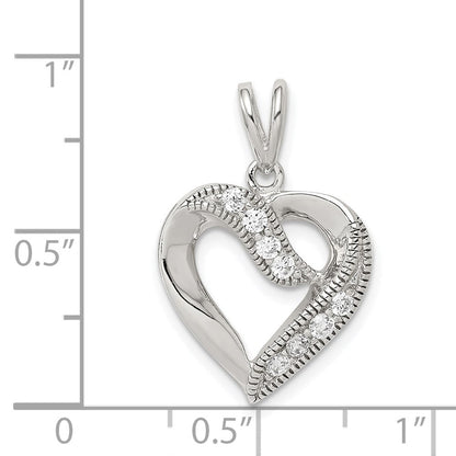 Sterlingsilber Zirkonia Herz Anhänger