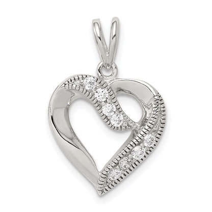 Sterlingsilber Zirkonia Herz Anhänger