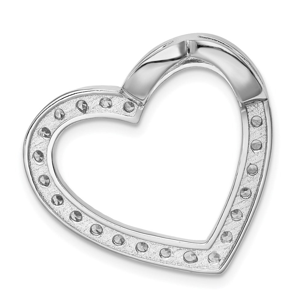 Sterlingsilber Rhodiniert Zirkonia Herz Anhänger