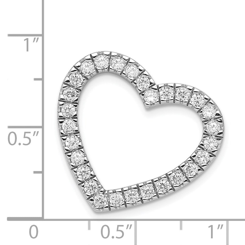 Sterlingsilber Rhodiniert Zirkonia Herz Anhänger