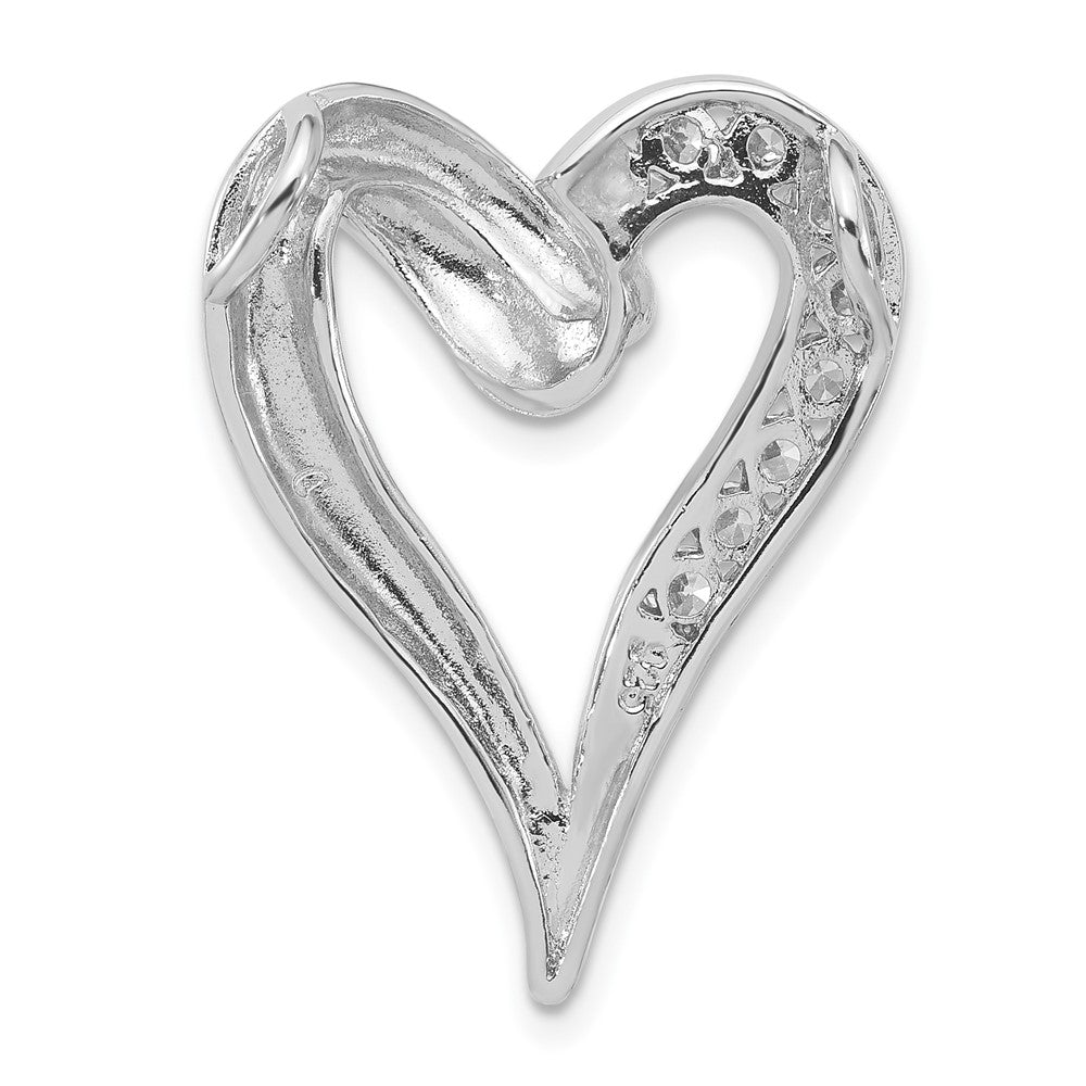 Sterlingsilber Poliert Zirkonia Herz Kette Anhänger