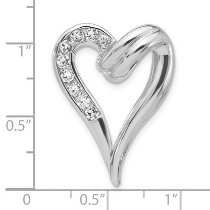 Sterlingsilber Poliert Zirkonia Herz Kette Anhänger