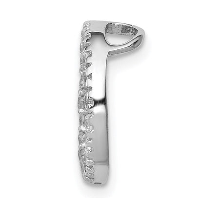 Sterlingsilber Rhodiniert Zirkonia Rund Anhänger