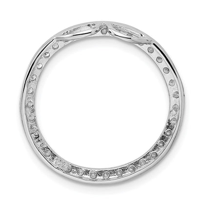 Sterlingsilber Rhodiniert Zirkonia Rund Anhänger