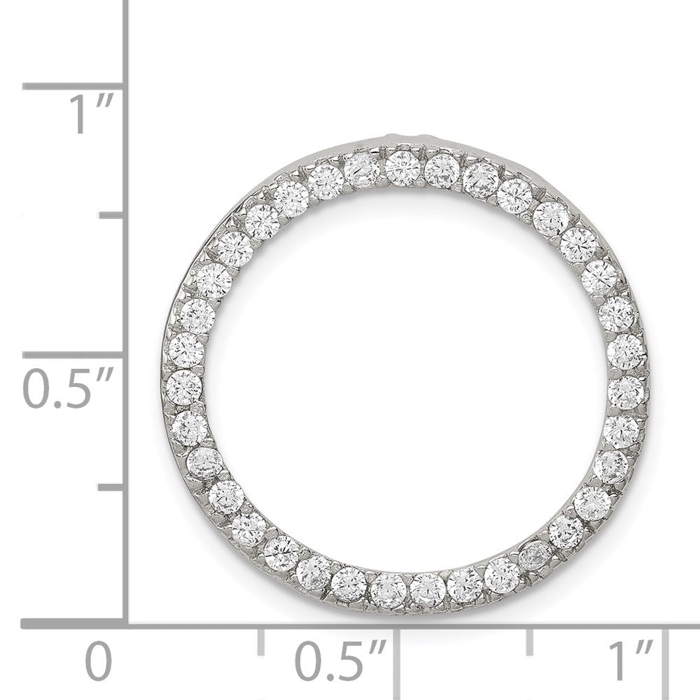 Sterlingsilber Rhodiniert Zirkonia Rund Anhänger