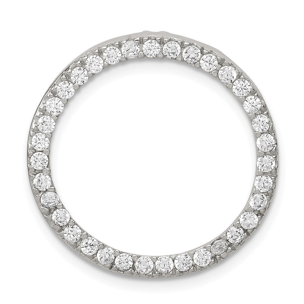 Sterlingsilber Rhodiniert Zirkonia Rund Anhänger