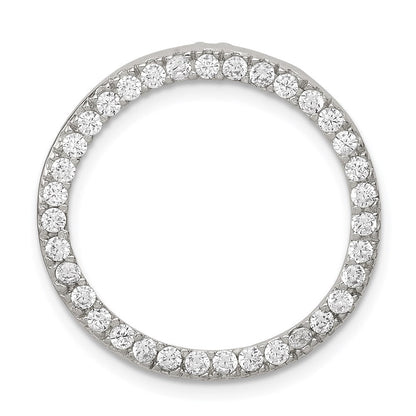 Sterlingsilber Rhodiniert Zirkonia Rund Anhänger