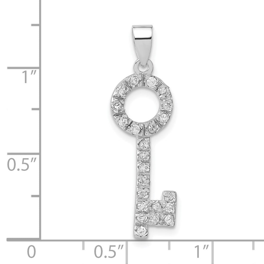Sterlingsilber Zirkonia Key Anhänger