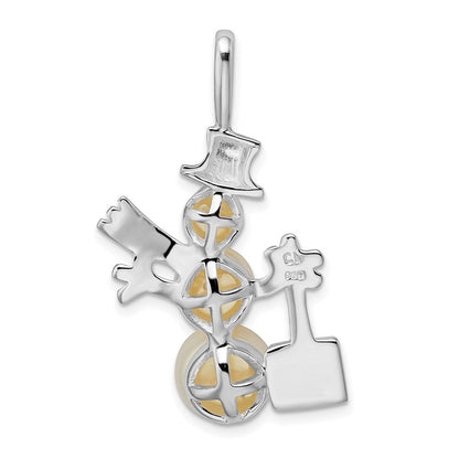 Sterlingsilber Fw Zuchtperle Snowman Anhänger