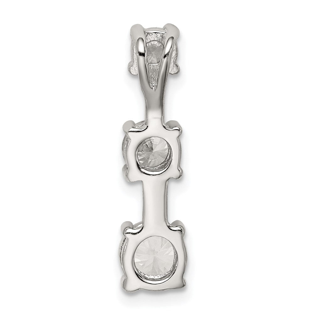 Sterlingsilber Rhodiniert 3-stone Zirkonia Anhänger