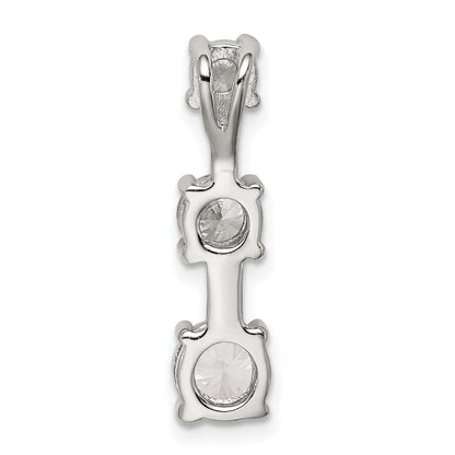 Sterlingsilber Rhodiniert 3-stone Zirkonia Anhänger