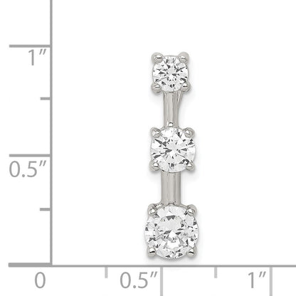 Sterlingsilber Rhodiniert 3-stone Zirkonia Anhänger