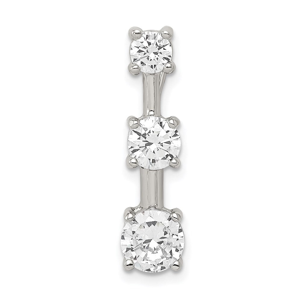 Sterlingsilber Rhodiniert 3-stone Zirkonia Anhänger
