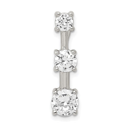 Sterlingsilber Rhodiniert 3-stone Zirkonia Anhänger