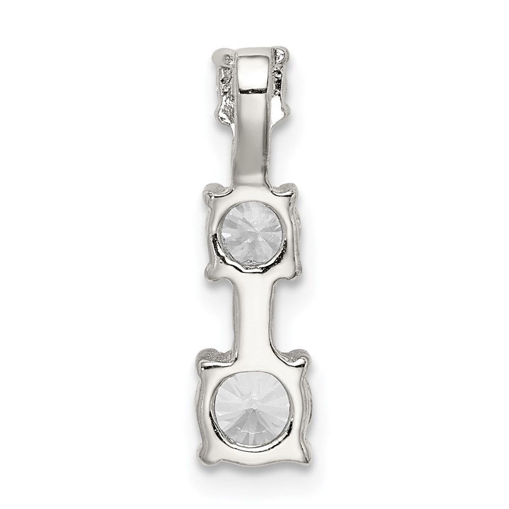 Sterlingsilber Rhodiniert 3-stone Zirkonia Anhänger