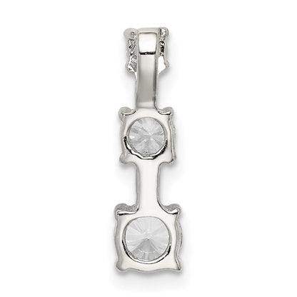 Sterlingsilber Rhodiniert 3-stone Zirkonia Anhänger