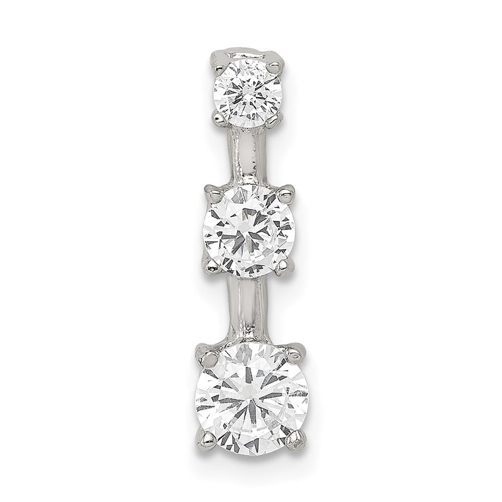 Sterlingsilber Rhodiniert 3-stone Zirkonia Anhänger