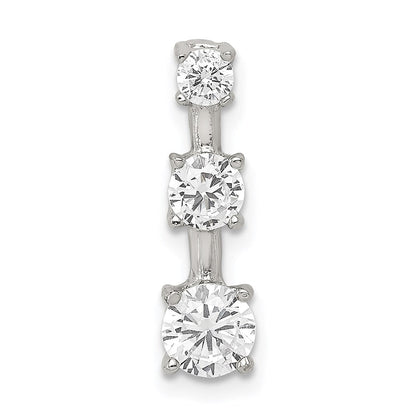 Sterlingsilber Rhodiniert 3-stone Zirkonia Anhänger