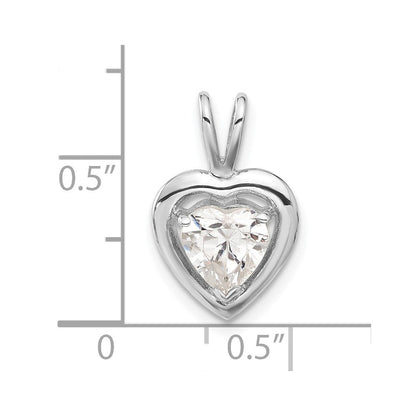 Sterlingsilber Zirkonia Herz Anhänger