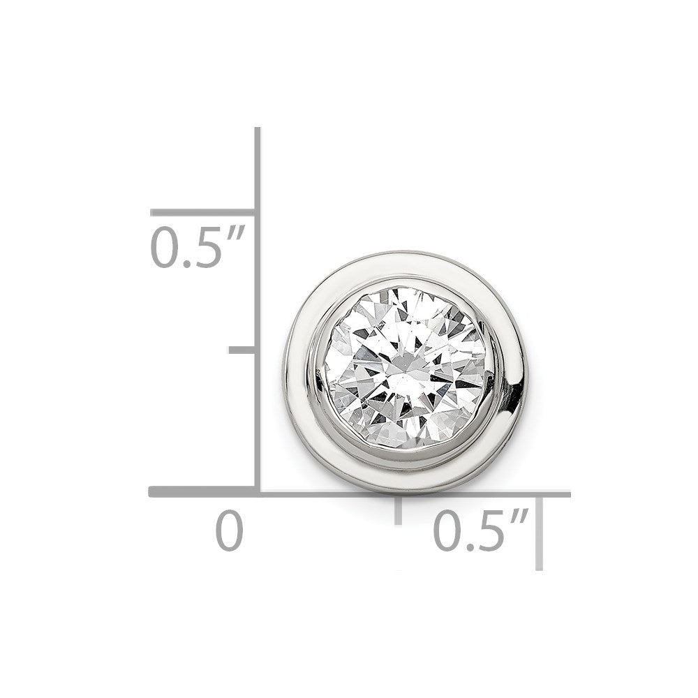 Sterlingsilber 8mm Zirkonia Rund Anhänger