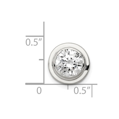 Sterlingsilber 8mm Zirkonia Rund Anhänger