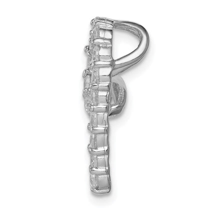 Sterlingsilber Rhodiniert Zirkonia Herz Anhänger